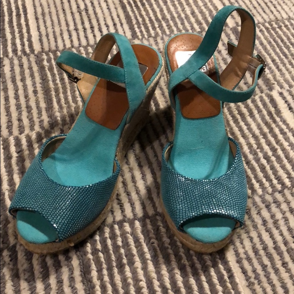 Kanna turquoise espadrille wedge sandal